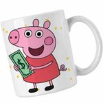 Casa si Gradina - Bucatarie si vesela - Cani si pahare - Cani si cesti - Cana Purcelusa Peppa Pig Bani Dolari CoolTrend, alba, 330ml - Infinity.ro