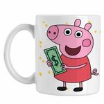 Casa si Gradina - Bucatarie si vesela - Cani si pahare - Cani si cesti - Cana Purcelusa Peppa Pig Bani Dolari CoolTrend, alba, 330ml - Infinity.ro
