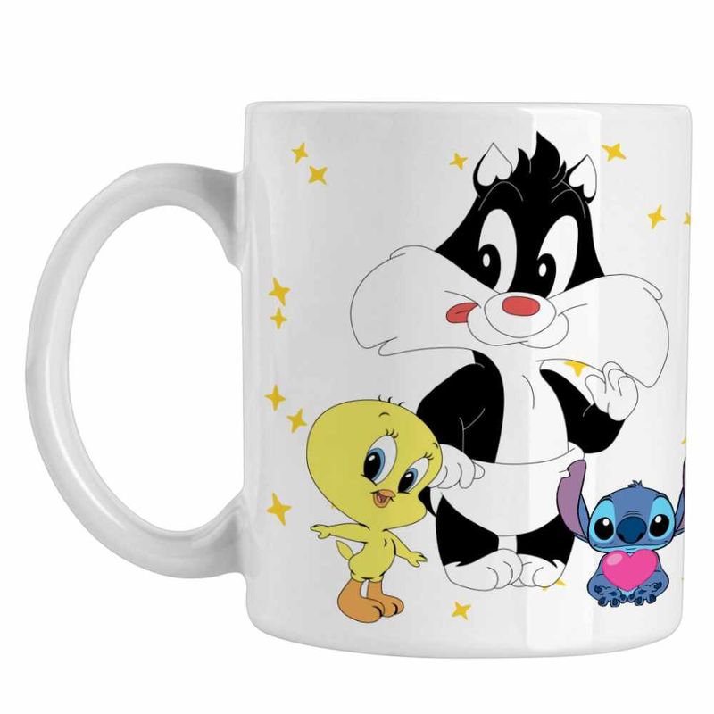 Casa si Gradina - Bucatarie si vesela - Cani si pahare - Cani si cesti - Cana Tweety Sylvester Scutec CoolTrend, alba, 330ml - Infinity.ro