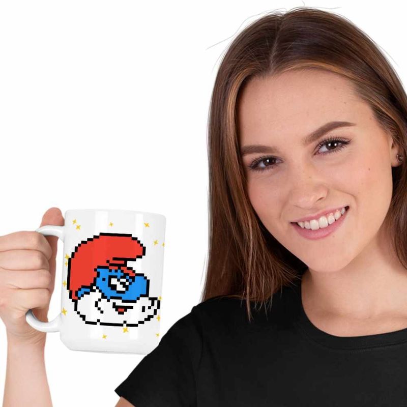 Casa si Gradina - Bucatarie si vesela - Cani si pahare - Cani si cesti - Cana Pixel Art Papa Strumf CoolTrend, alba, 330ml - Infinity.ro
