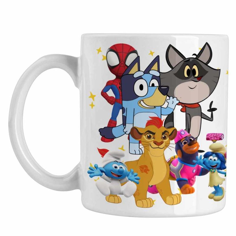 Casa si Gradina - Bucatarie si vesela - Cani si pahare - Cani si cesti - Cana Taffy Paienjenel Bluey Garda Felina Kion Catelusi Constructori CoolTrend, alba, 330ml - Infinity.ro