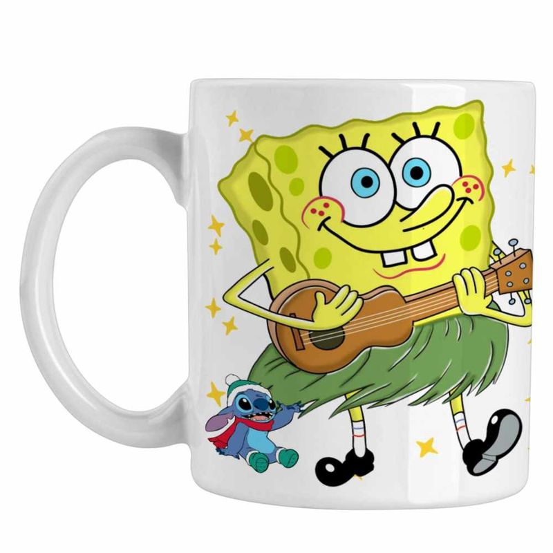 Casa si Gradina - Bucatarie si vesela - Cani si pahare - Cani si cesti - Cana SpongeBob Hawaii Ukulele Serial Sezon CoolTrend, alba, 330ml - Infinity.ro
