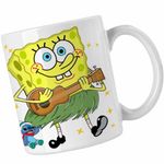 Casa si Gradina - Bucatarie si vesela - Cani si pahare - Cani si cesti - Cana SpongeBob Hawaii Ukulele Serial Sezon CoolTrend, alba, 330ml - Infinity.ro