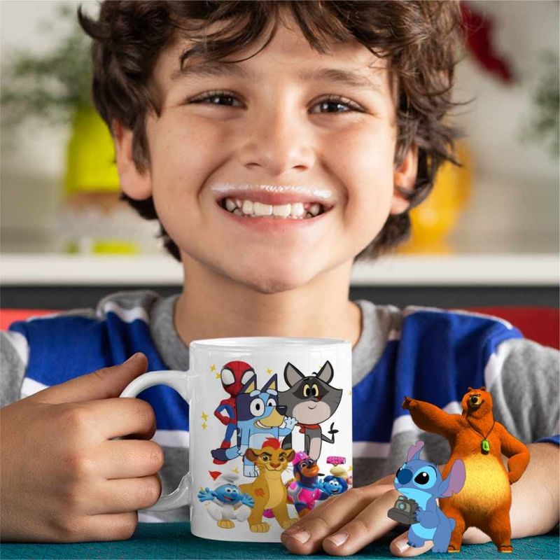 Casa si Gradina - Bucatarie si vesela - Cani si pahare - Cani si cesti - Cana Taffy Paienjenel Bluey Garda Felina Kion Catelusi Constructori CoolTrend, alba, 330ml - Infinity.ro