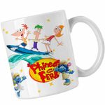 Casa si Gradina - Bucatarie si vesela - Cani si pahare - Cani si cesti - Cana Phineas Ferb Candace Surf Vacanta CoolTrend, alba, 330ml - Infinity.ro