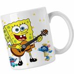 Casa si Gradina - Bucatarie si vesela - Cani si pahare - Cani si cesti - Cana SpongeBob Desene Animate Chitara CoolTrend, alba, 330ml - Infinity.ro