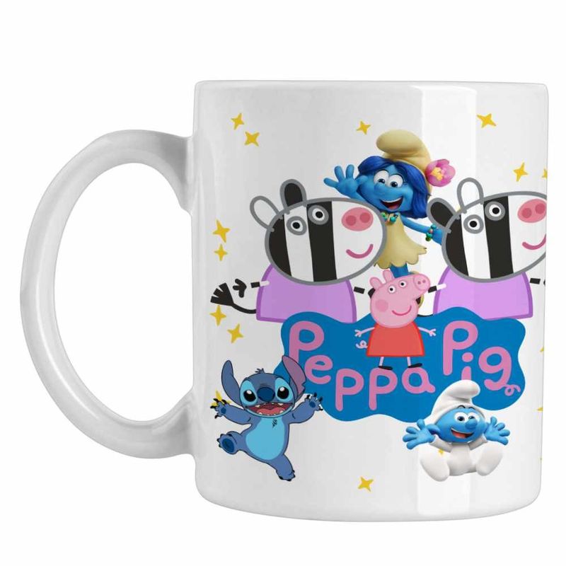 Casa si Gradina - Bucatarie si vesela - Cani si pahare - Cani si cesti - Cana Zebrele Gemeni Zuza Zaza Peppa Pig CoolTrend, alba, 330ml - Infinity.ro