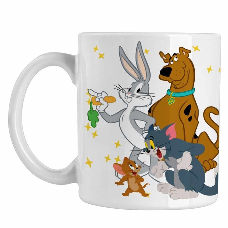 Casa si Gradina - Bucatarie si vesela - Cani si pahare - Cani si cesti - Cana Tom Jeryy Scooby Doo Bugs Bunny CoolTrend, alba, 330ml - Infinity.ro