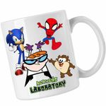 Casa si Gradina - Bucatarie si vesela - Cani si pahare - Cani si cesti - Cana laboratorul lui Dexter Sonic Paienjenel Taz Diavol Tasmanian, CoolTrend, alba, 330ml - Infinity.ro