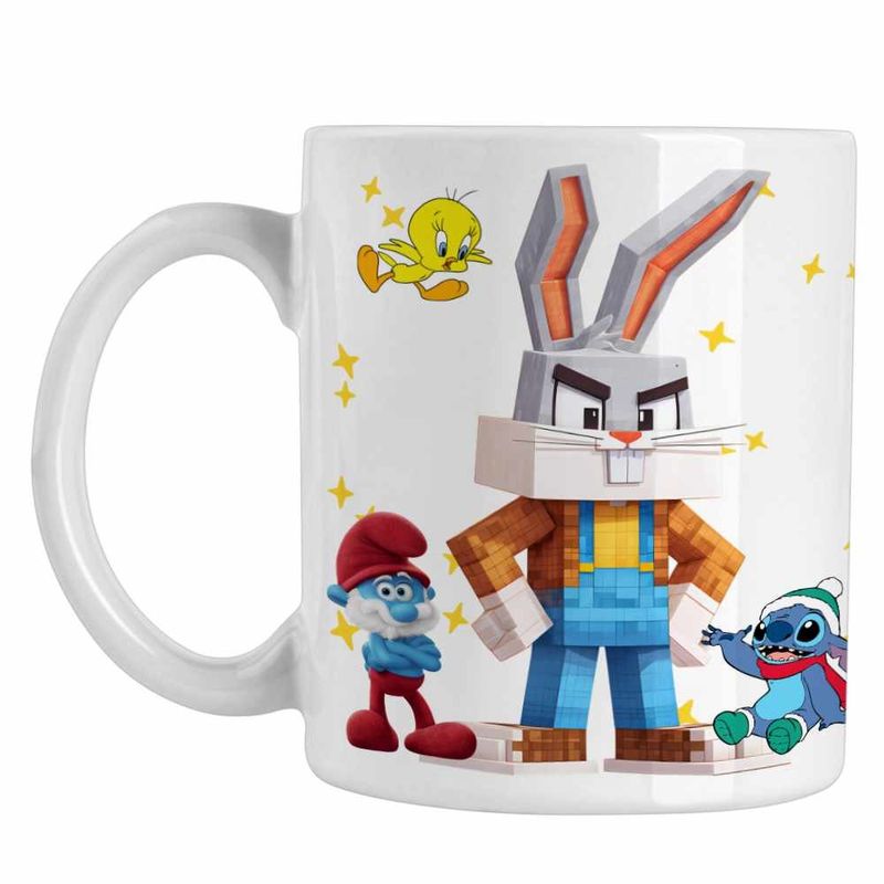 Casa si Gradina - Bucatarie si vesela - Cani si pahare - Cani si cesti - Cana Bugs Bunny Minecraft CoolTrend, alba, 330ml - Infinity.ro