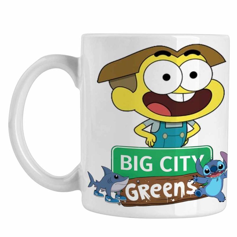 Casa si Gradina - Bucatarie si vesela - Cani si pahare - Cani si cesti - Cana Familia Green Cricket Big City Greens CoolTrend, alba, 330ml - Infinity.ro