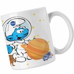 Casa si Gradina - Bucatarie si vesela - Cani si pahare - Cani si cesti - Cana Strumfii Astronaut Saturn Nasa CoolTrend, alba, 330ml - Infinity.ro