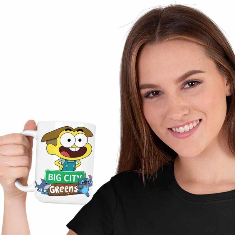 Casa si Gradina - Bucatarie si vesela - Cani si pahare - Cani si cesti - Cana Familia Green Cricket Big City Greens CoolTrend, alba, 330ml - Infinity.ro