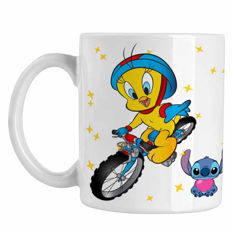 Casa si Gradina - Bucatarie si vesela - Cani si pahare - Cani si cesti - Cana Tweety Bicicleta CoolTrend, alba, 330ml - Infinity.ro