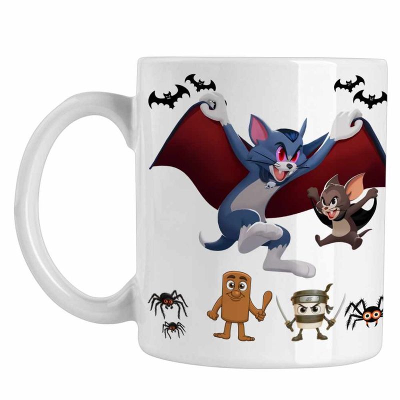 Casa si Gradina - Bucatarie si vesela - Cani si pahare - Cani si cesti - Cana Tom si Jerry Dracula Vampiri Halloween Horror CoolTrend, alba, 330ml - Infinity.ro