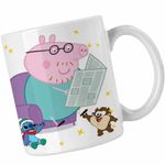 Casa si Gradina - Bucatarie si vesela - Cani si pahare - Cani si cesti - Cana Tata Purcelusa Peppa Citeste Ziarul CoolTrend, alba, 330ml - Infinity.ro