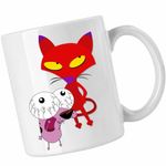 Casa si Gradina - Bucatarie si vesela - Cani si pahare - Cani si cesti - Cana Catel Speriat Curaj Pisica Rosie Malefica, CoolTrend, alba, 330ml - Infinity.ro