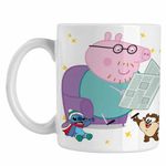 Casa si Gradina - Bucatarie si vesela - Cani si pahare - Cani si cesti - Cana Tata Purcelusa Peppa Citeste Ziarul CoolTrend, alba, 330ml - Infinity.ro