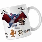Casa si Gradina - Bucatarie si vesela - Cani si pahare - Cani si cesti - Cana Tom si Jerry Dracula Vampiri Halloween Horror CoolTrend, alba, 330ml - Infinity.ro