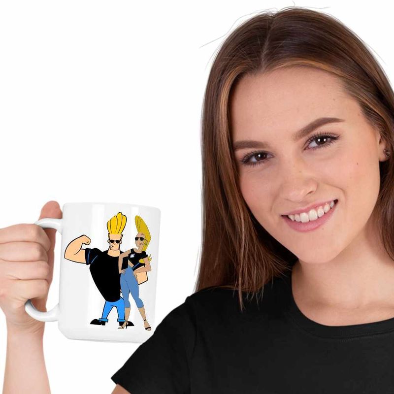 Casa si Gradina - Bucatarie si vesela - Cani si pahare - Cani si cesti - Cana Johnny Bravo Jenny Brava Fitness, CoolTrend, alba, 330ml - Infinity.ro