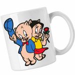 Casa si Gradina - Bucatarie si vesela - Cani si pahare - Cani si cesti - Cana Porky Petunia Looney Tunes, CoolTrend, alba, 330ml - Infinity.ro