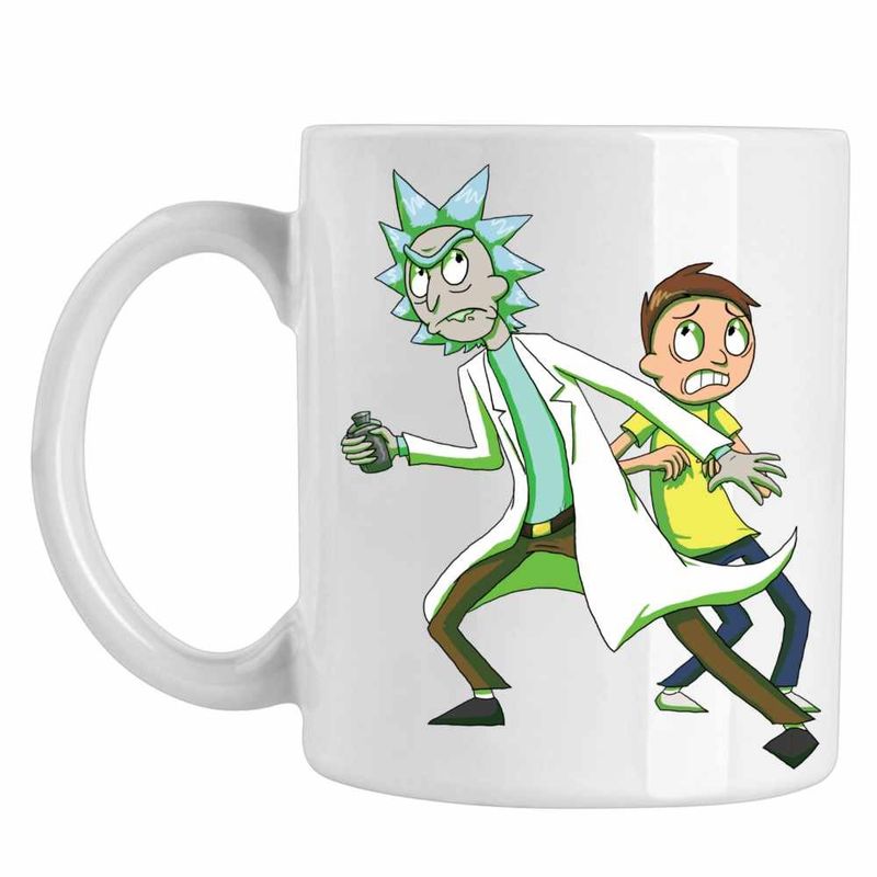 Casa si Gradina - Bucatarie si vesela - Cani si pahare - Cani si cesti - Cana Rick and Morty Fanart Aventuri, CoolTrend, alba, 330ml - Infinity.ro