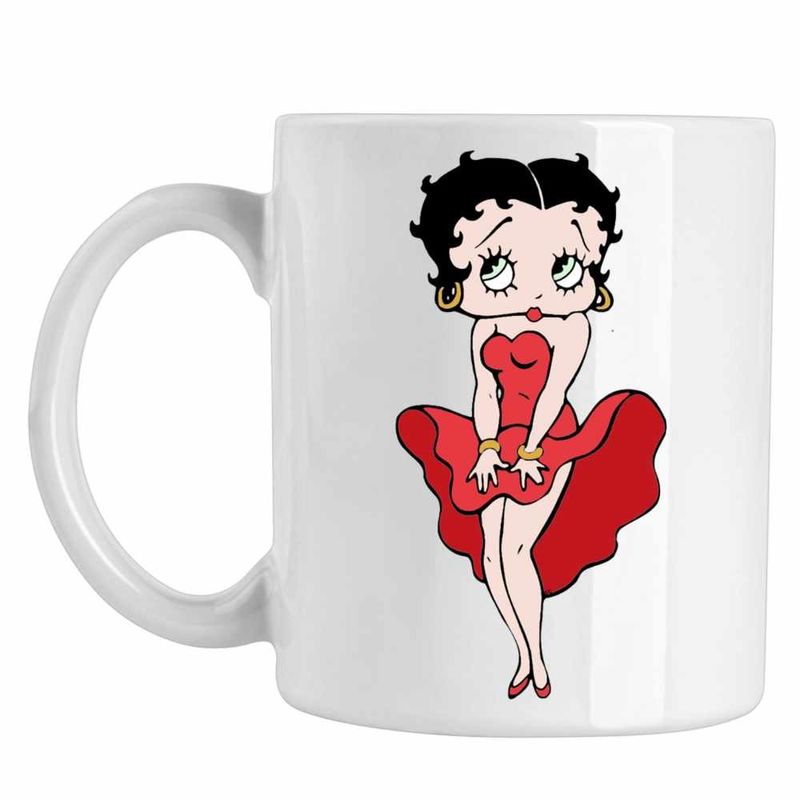Casa si Gradina - Bucatarie si vesela - Cani si pahare - Cani si cesti - Cana Betty Boop Rochie Marilyn Monroe, CoolTrend, alba, 330ml - Infinity.ro