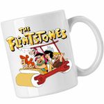 Casa si Gradina - Bucatarie si vesela - Cani si pahare - Cani si cesti - Cana Familia Flintstone Masina Aventuri Epoca de Piatra, CoolTrend, alba, 330ml - Infinity.ro