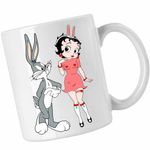 Casa si Gradina - Bucatarie si vesela - Cani si pahare - Cani si cesti - Cana Betty Boop Bugs Bunny Iepuras Playboy, CoolTrend, alba, 330ml - Infinity.ro