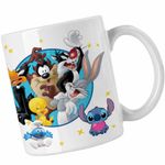 Casa si Gradina - Bucatarie si vesela - Cani si pahare - Cani si cesti - Cana Tweety Sylvester Daffy Bugs Bunny Taz Tasmanian Diavol CoolTrend, alba, 330ml - Infinity.ro
