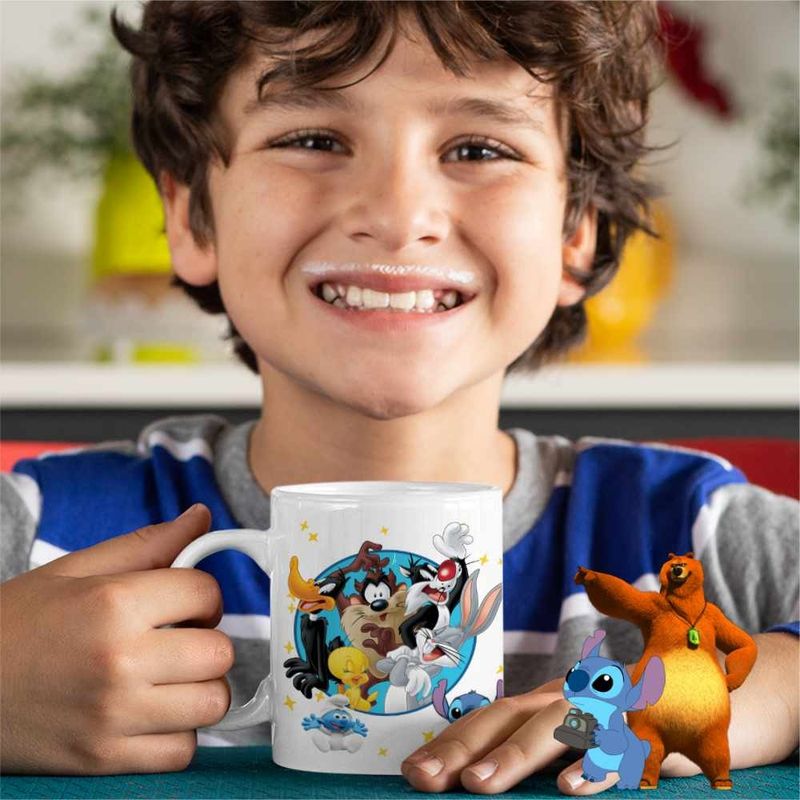 Casa si Gradina - Bucatarie si vesela - Cani si pahare - Cani si cesti - Cana Tweety Sylvester Daffy Bugs Bunny Taz Tasmanian Diavol CoolTrend, alba, 330ml - Infinity.ro