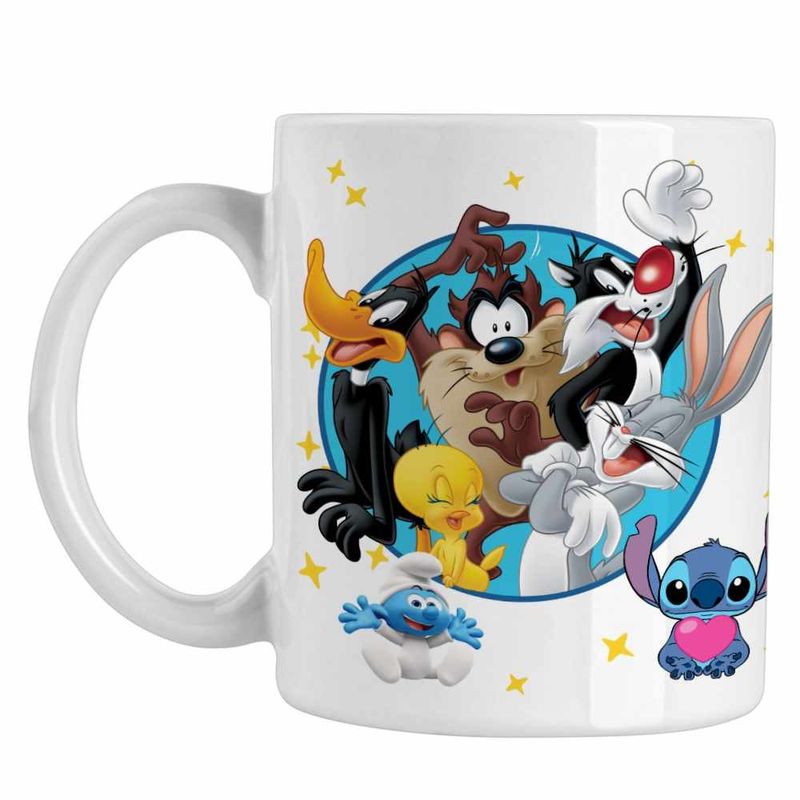 Casa si Gradina - Bucatarie si vesela - Cani si pahare - Cani si cesti - Cana Tweety Sylvester Daffy Bugs Bunny Taz Tasmanian Diavol CoolTrend, alba, 330ml - Infinity.ro
