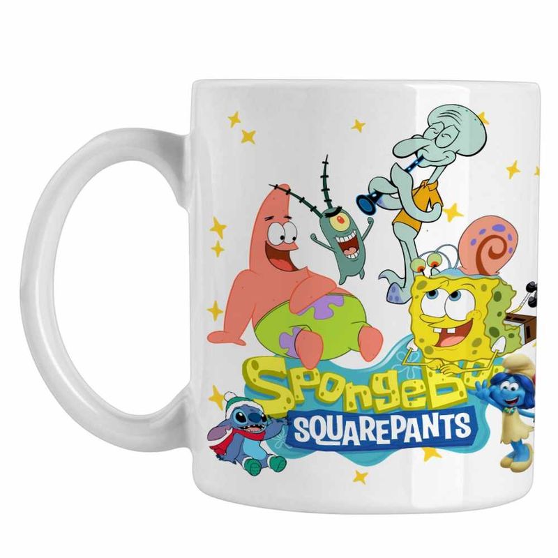 Casa si Gradina - Bucatarie si vesela - Cani si pahare - Cani si cesti - Cana SpongeBob Pantaloni Patrati Sponge Bob Gary CoolTrend, alba, 330ml - Infinity.ro