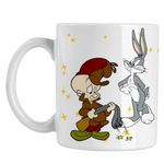 Casa si Gradina - Bucatarie si vesela - Cani si pahare - Cani si cesti - Cana Bugs Bunny Elmer Fudd CoolTrend, alba, 330ml - Infinity.ro