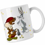 Casa si Gradina - Bucatarie si vesela - Cani si pahare - Cani si cesti - Cana Bugs Bunny Elmer Fudd CoolTrend, alba, 330ml - Infinity.ro