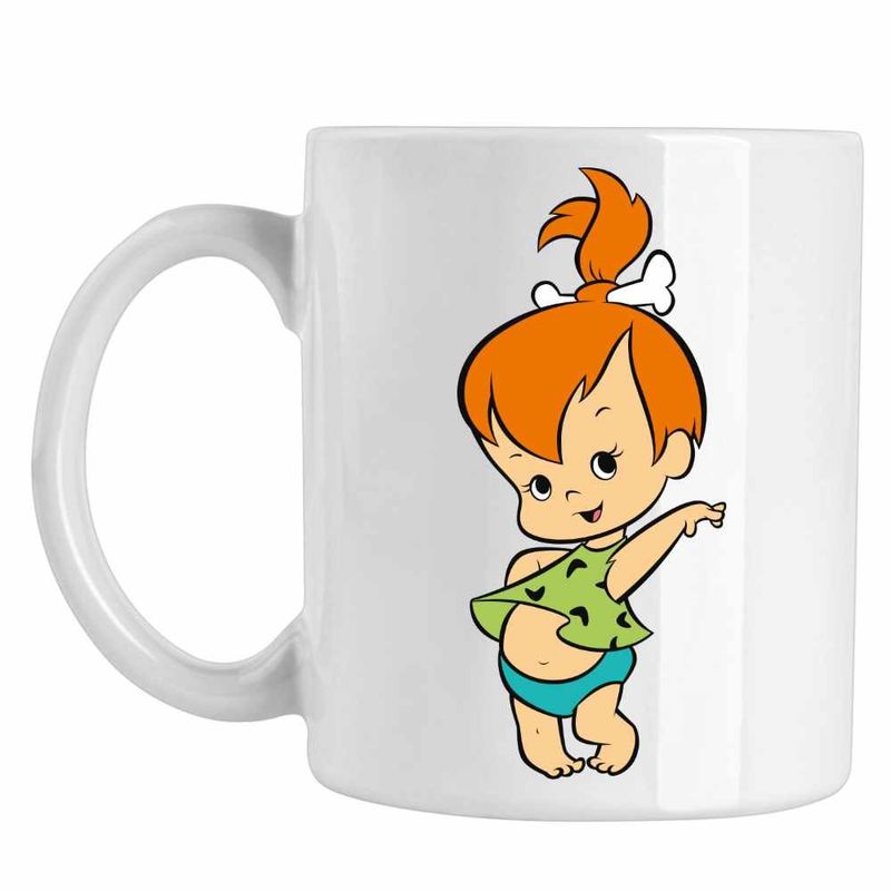 Casa si Gradina - Bucatarie si vesela - Cani si pahare - Cani si cesti - Cana Familia Flintstone Pebbles Bebelus, CoolTrend, alba, 330ml - Infinity.ro