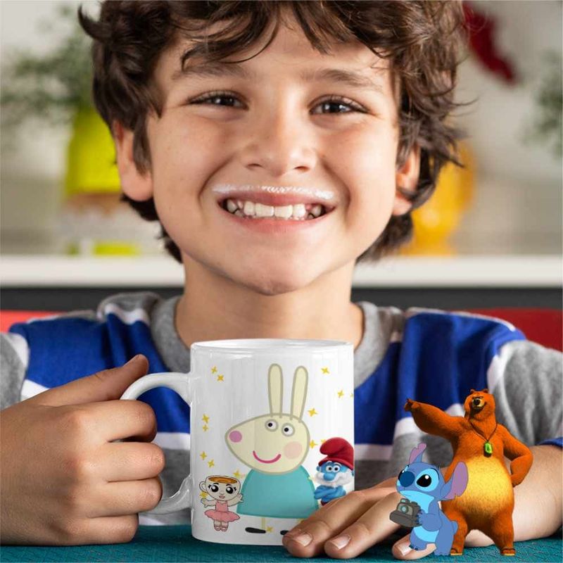Casa si Gradina - Bucatarie si vesela - Cani si pahare - Cani si cesti - Cana Iepurasul Rebecca Purcelusa Peppa Pig CoolTrend, alba, 330ml - Infinity.ro
