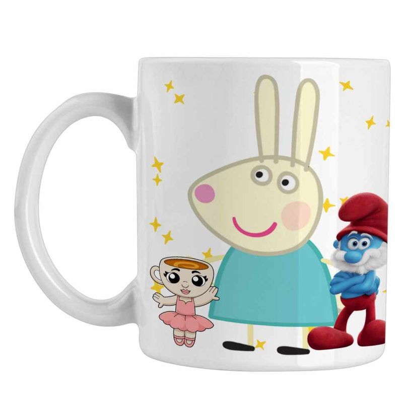 Casa si Gradina - Bucatarie si vesela - Cani si pahare - Cani si cesti - Cana Iepurasul Rebecca Purcelusa Peppa Pig CoolTrend, alba, 330ml - Infinity.ro