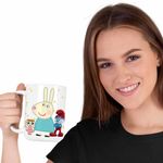 Casa si Gradina - Bucatarie si vesela - Cani si pahare - Cani si cesti - Cana Iepurasul Rebecca Purcelusa Peppa Pig CoolTrend, alba, 330ml - Infinity.ro