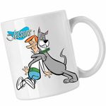Casa si Gradina - Bucatarie si vesela - Cani si pahare - Cani si cesti - Cana Familia Jetson George Astro Catel, CoolTrend, alba, 330ml - Infinity.ro