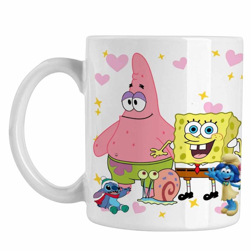 Casa si Gradina - Bucatarie si vesela - Cani si pahare - Cani si cesti - Cana Sponge Bob Patrick Gary Spongebob CoolTrend, alba, 330ml - Infinity.ro