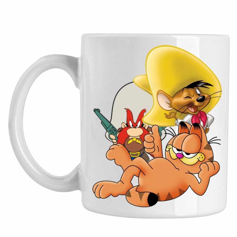 Casa si Gradina - Bucatarie si vesela - Cani si pahare - Cani si cesti - Cana Speedy Gonzales Garfield Yosemite Sam Desene, CoolTrend, alba, 330ml - Infinity.ro