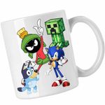 Casa si Gradina - Bucatarie si vesela - Cani si pahare - Cani si cesti - Cana Marvin Blue Sonic Creeper Looney Desene, CoolTrend, alba, 330ml - Infinity.ro