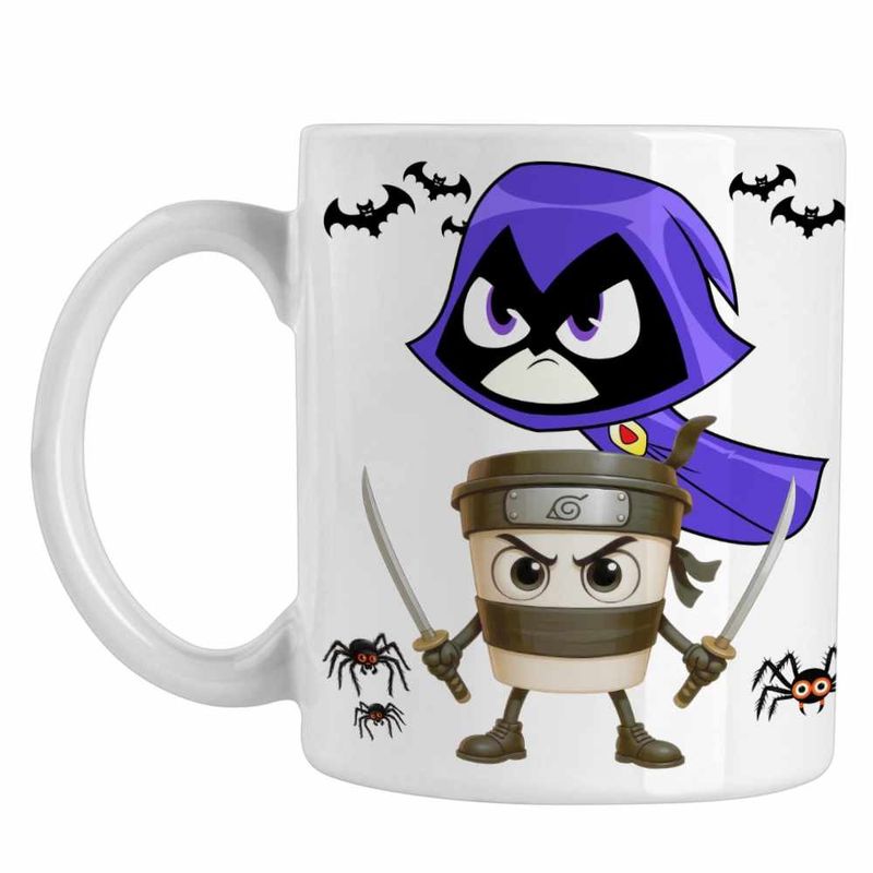 Casa si Gradina - Bucatarie si vesela - Cani si pahare - Cani si cesti - Cana Raven Cappuccino Assasino Capucino Ninja CoolTrend, alba, 330ml - Infinity.ro