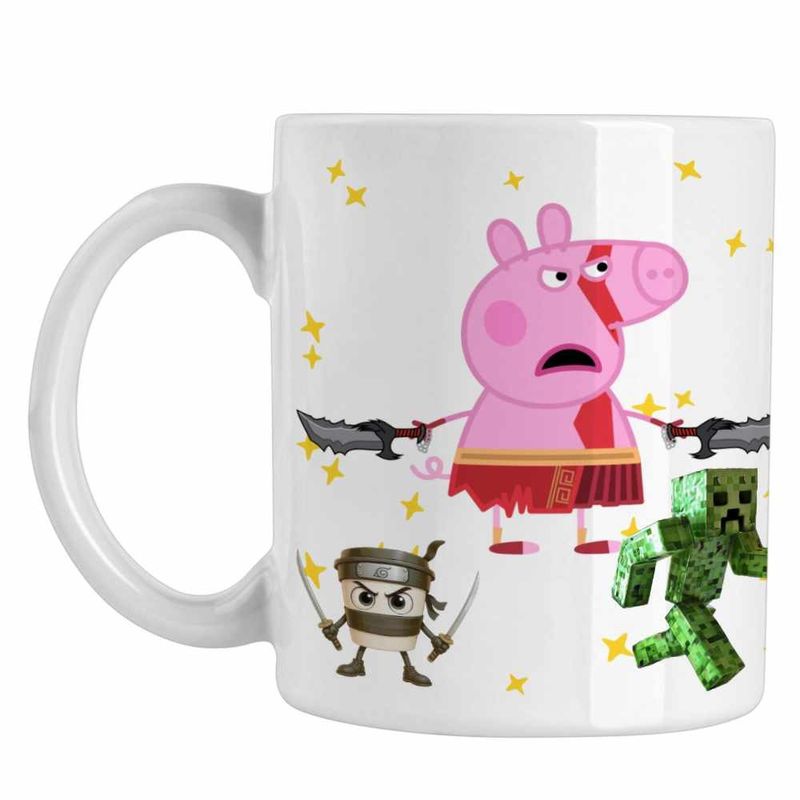 Casa si Gradina - Bucatarie si vesela - Cani si pahare - Cani si cesti - Cana Peppa God of War CoolTrend, alba, 330ml - Infinity.ro