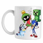 Casa si Gradina - Bucatarie si vesela - Cani si pahare - Cani si cesti - Cana Marvin Blue Sonic Creeper Looney Desene, CoolTrend, alba, 330ml - Infinity.ro