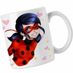 Casa si Gradina - Bucatarie si vesela - Cani si pahare - Cani si cesti - Cana Miraculos Buburuza Marinette Ladybug Miraculous CoolTrend, alba, 330ml - Infinity.ro