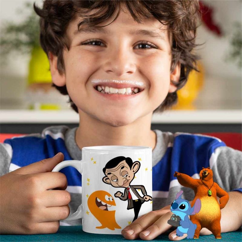 Casa si Gradina - Bucatarie si vesela - Cani si pahare - Cani si cesti - Cana Lamput Mr Bean CoolTrend, alba, 330ml - Infinity.ro