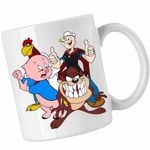 Casa si Gradina - Bucatarie si vesela - Cani si pahare - Cani si cesti - Cana Foghorn Taz Popey Porky Looney Tunes, CoolTrend, alba, 330ml - Infinity.ro