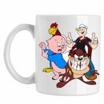 Casa si Gradina - Bucatarie si vesela - Cani si pahare - Cani si cesti - Cana Foghorn Taz Popey Porky Looney Tunes, CoolTrend, alba, 330ml - Infinity.ro